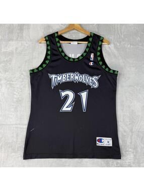 MINNESOTA TIMBERWOLVES Basketball Jersey CHAMPION #21 Kevin Garnett M Italy Made